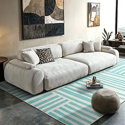 Tapis Wilton - Joma (turquoise/blanc)