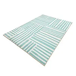Tapis Wilton - Joma (turquoise/blanc)