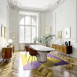 Tapis Wilton - Leiden (jaune/violet)