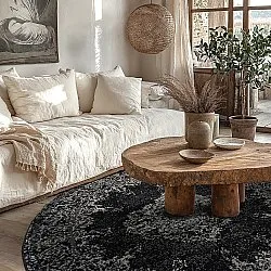 Tapis rond - Pékin (noir)