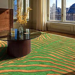 Tapis Wilton - Zebra (vert/orange)