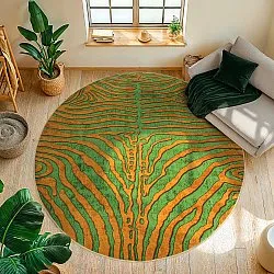Tapis rond - Zebra (vert/orange)
