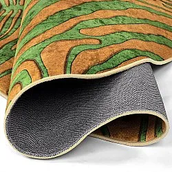 Tapis rond - Zebra (vert/orange)