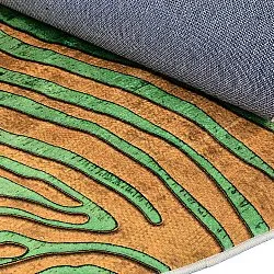Tapis rond - Zebra (vert/orange)