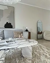 Tapis à poils longs - Janjira (blanc cassé)