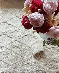 Tapis à poils longs - Rostock (blanc cassé)