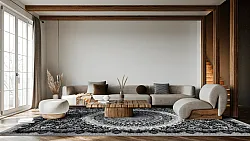 Tapis Wilton - Yelda (noir/multicolore)