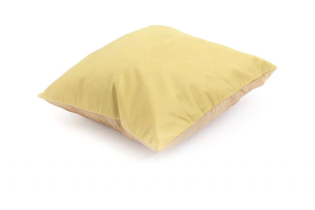 Coussin en velours (jaune) (housse de coussin) 45 x 45 cm