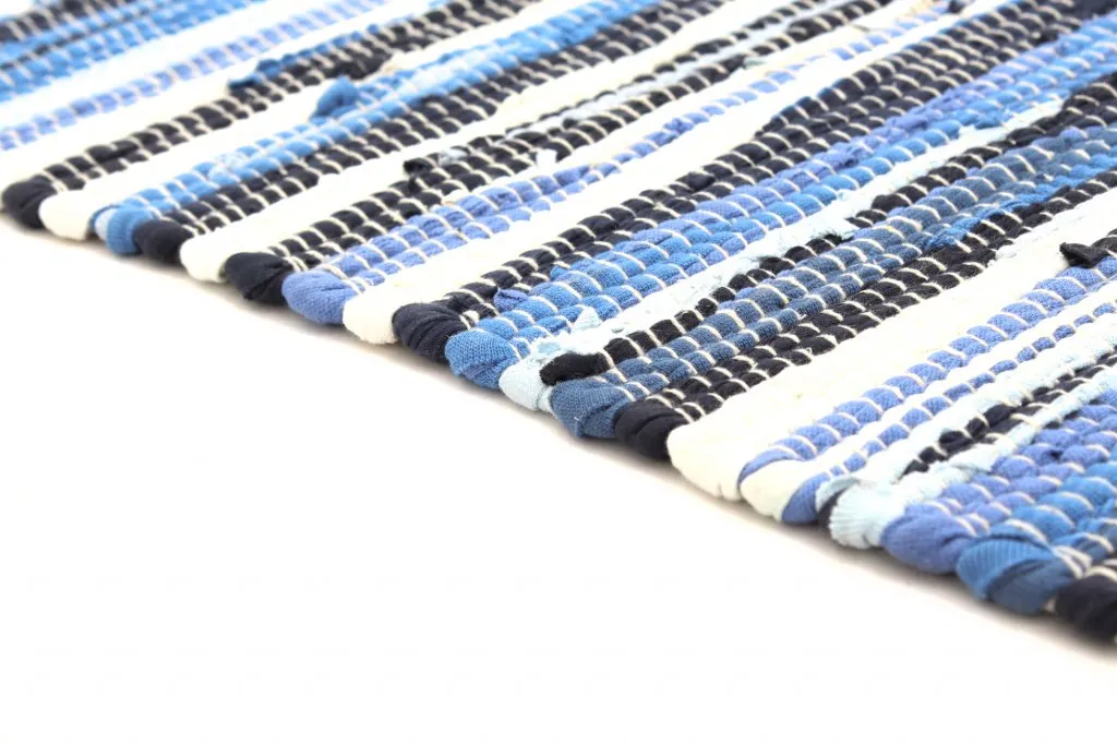 Tapis chiffons de Strehög of Sweden - Tulka (bleu)