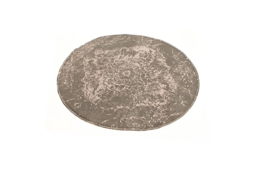 Tapis patchwork - Cassis (rond) (gris)