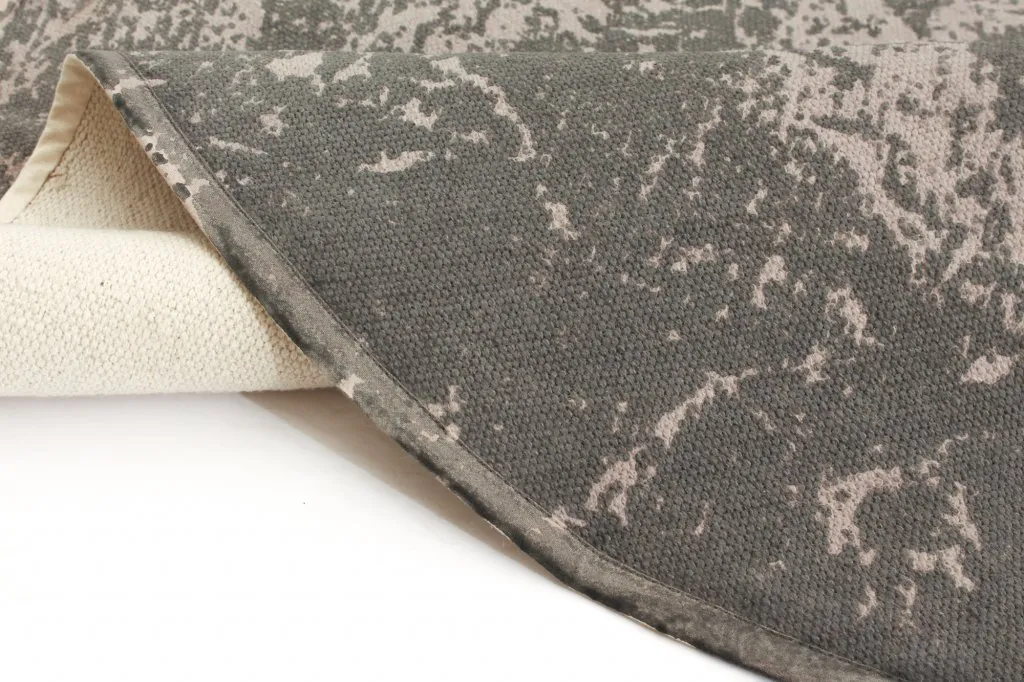 Tapis patchwork - Cassis (rond) (gris)