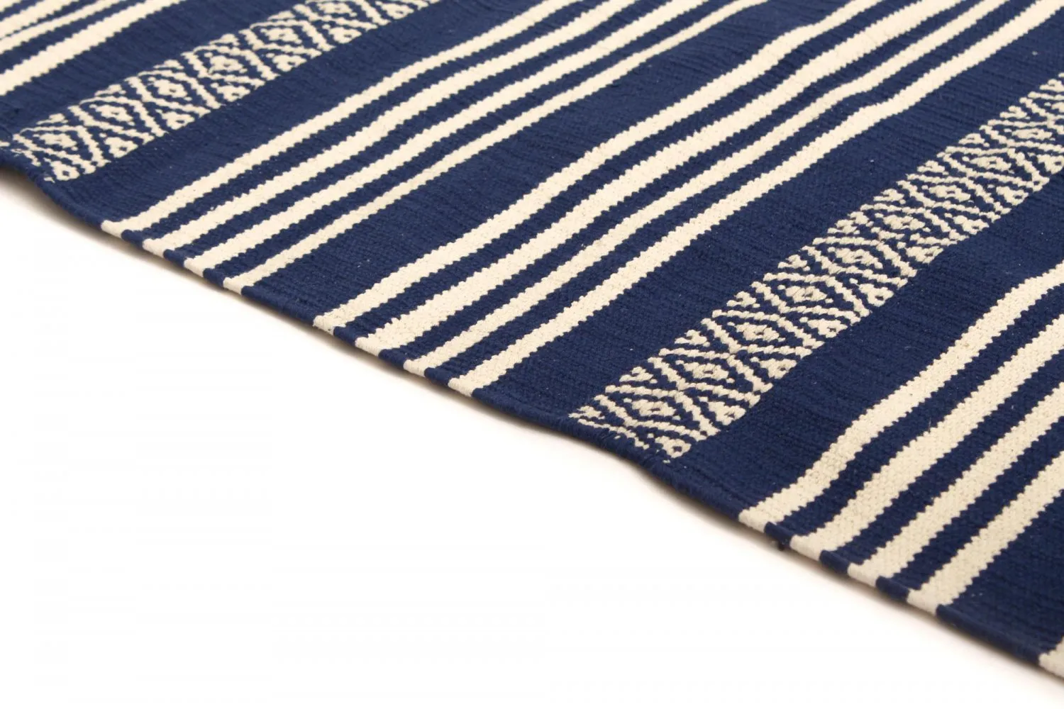Tapis en patchwork - Ystad (bleu)