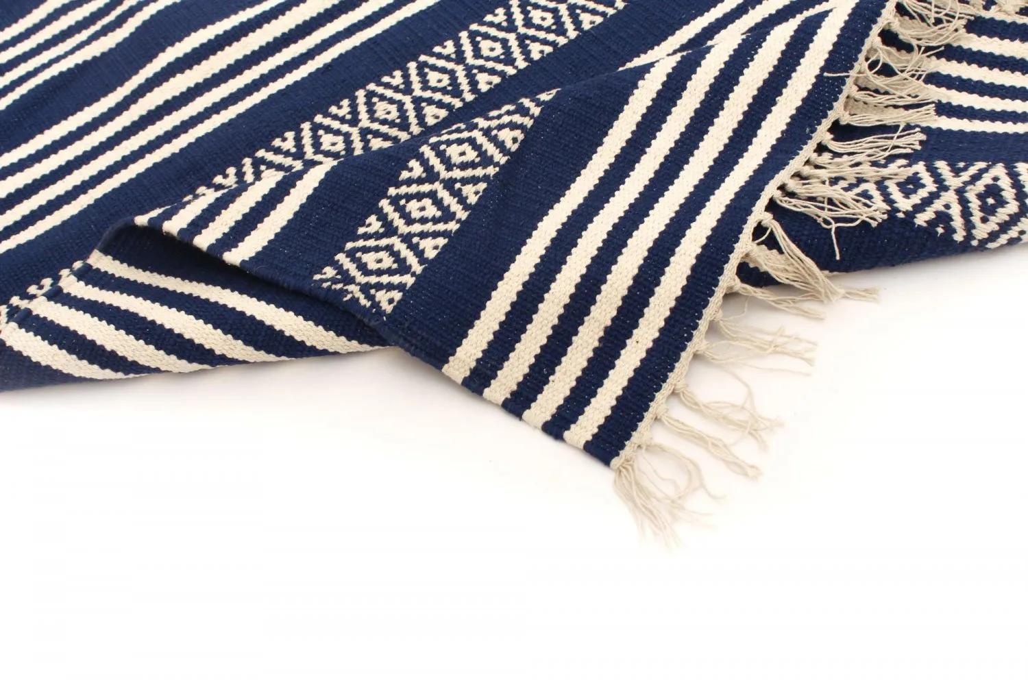 Tapis en patchwork - Ystad (bleu)