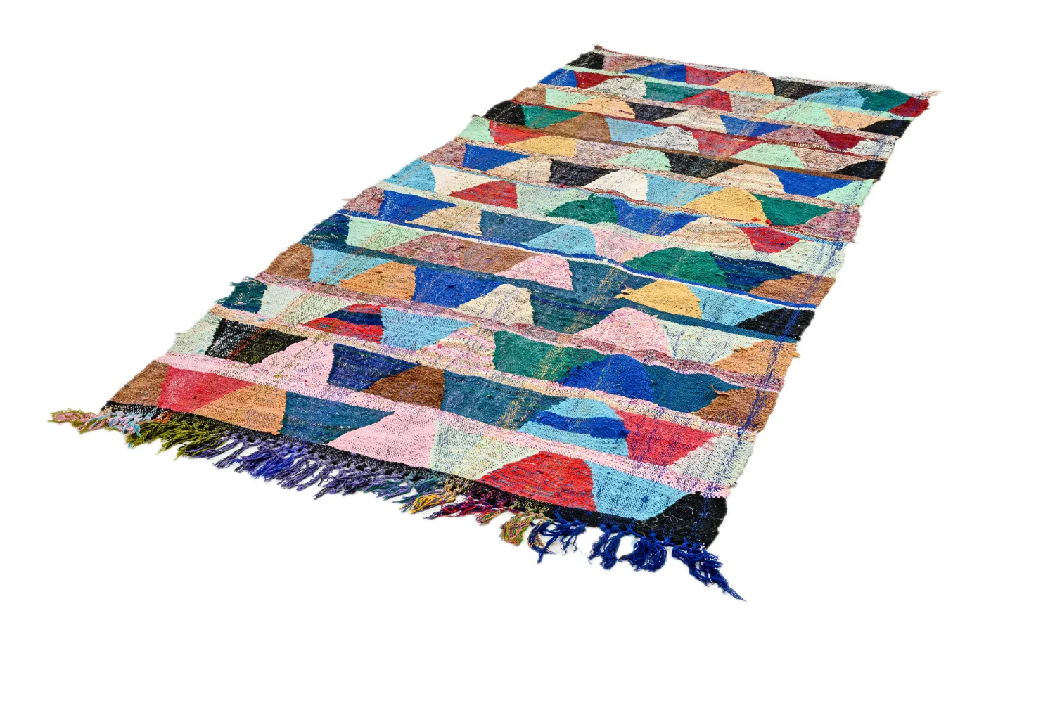 Tapis berbère marocain Boucherouite 140 x 290 cm