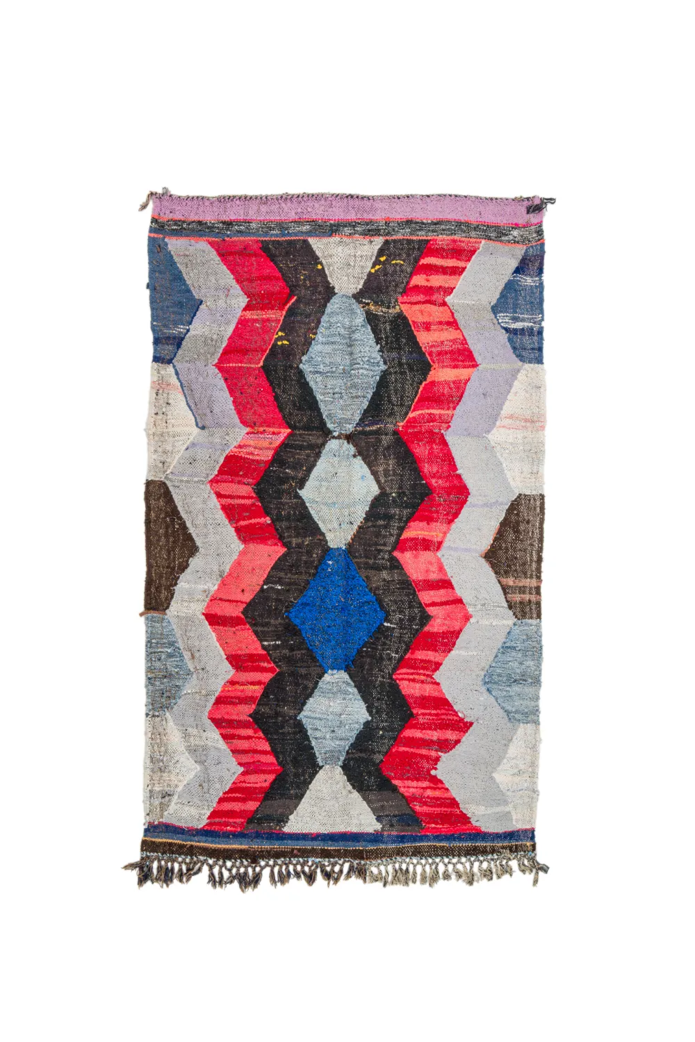 Tapis berbère marocain Boucherouite 135 x 225 cm