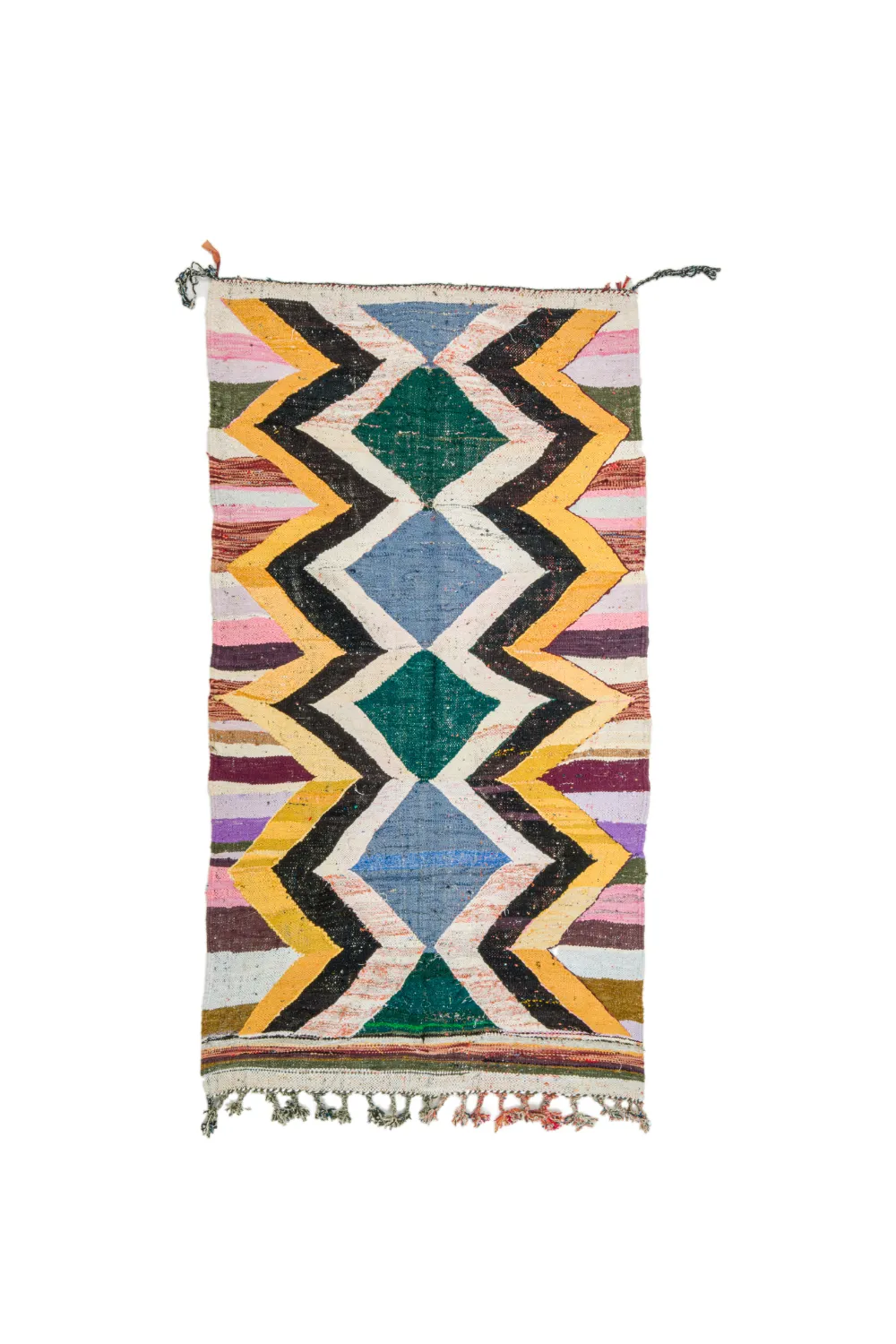 Tapis berbère marocain Boucherouite 135 x 260 cm