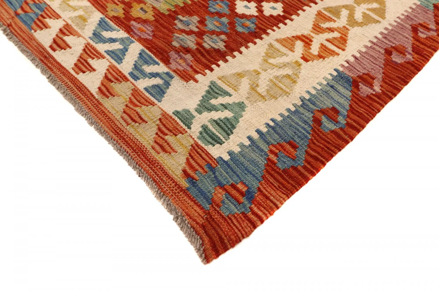 39;tapis d''orient tissé main en laine 214x304 kilim' tissé à la main