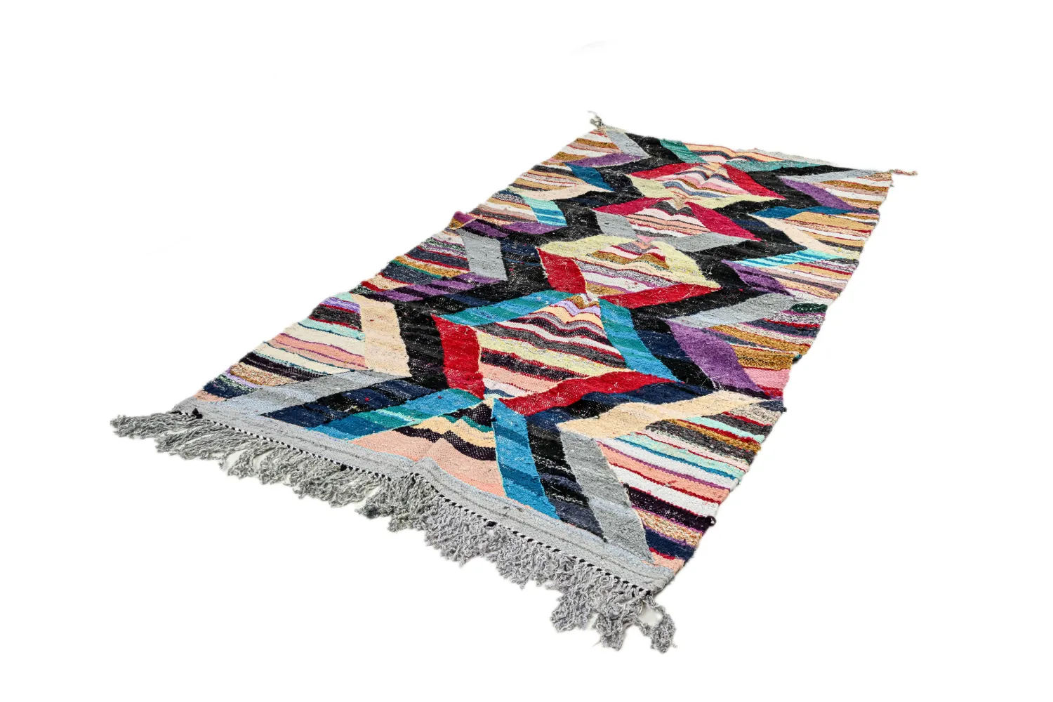 Tapis berbère marocain Boucherouite 140 x 290 cm