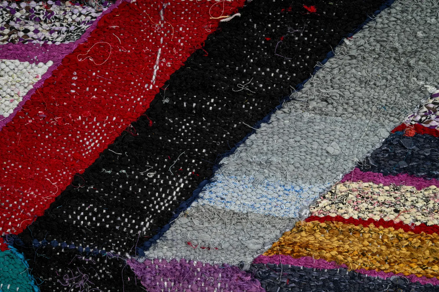 Tapis berbère marocain Boucherouite 140 x 290 cm