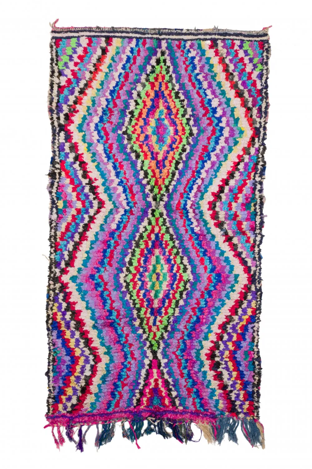 Tapis berbère marocain Boucherouite 270 x 145 cm
