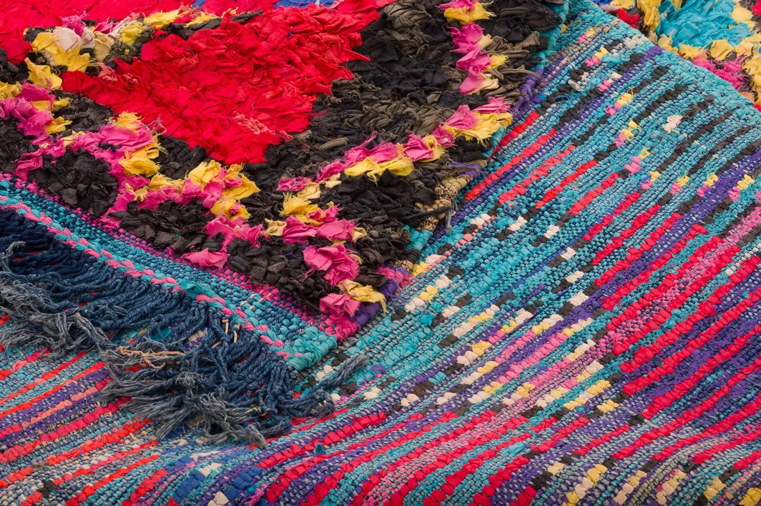 Tapis berbère marocain Boucherouite 170 x 300 cm