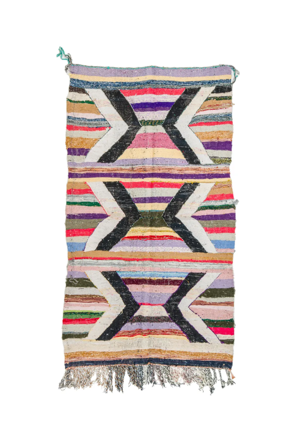 Tapis berbère marocain Boucherouite 125 x 230 cm