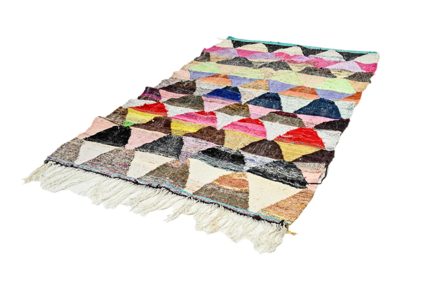 Tapis berbère marocain Boucherouite 145 x 270 cm