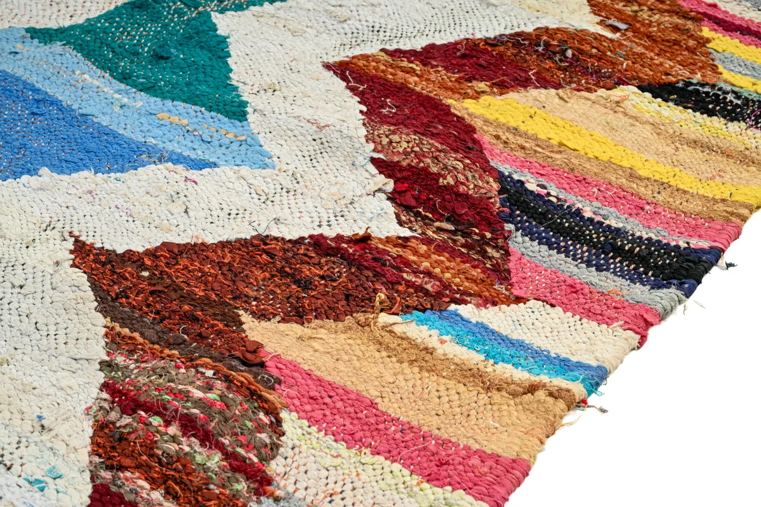 Tapis berbère marocain Boucherouite 125 x 225 cm