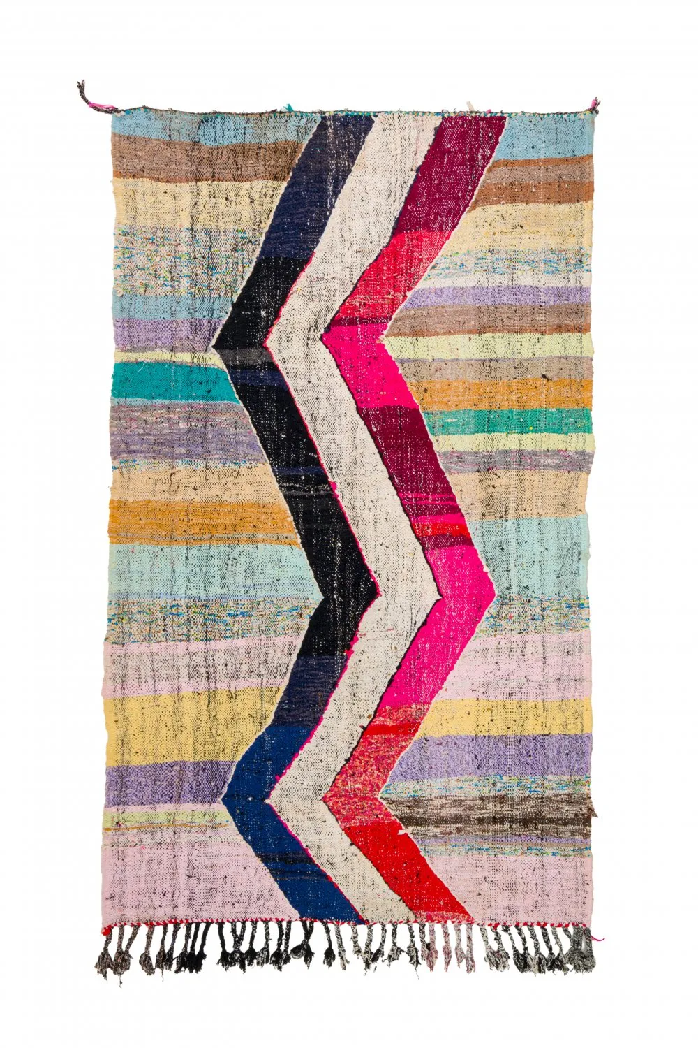 Tapis berbère marocain Boucherouite 125 x 220 cm