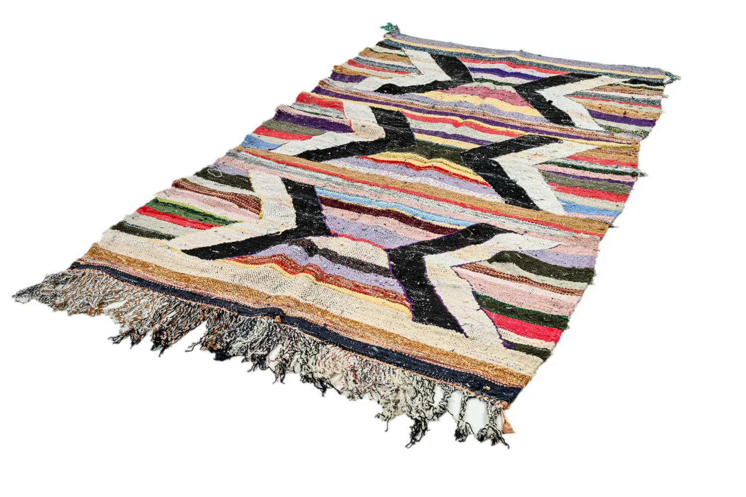 Tapis berbère marocain Boucherouite 125 x 230 cm
