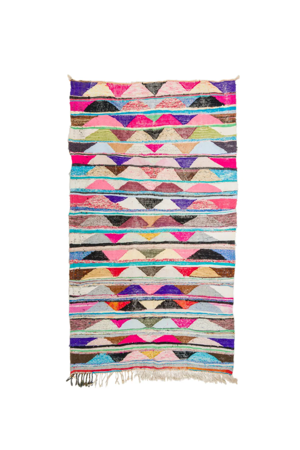 Tapis berbère marocain Boucherouite 145 x 250 cm