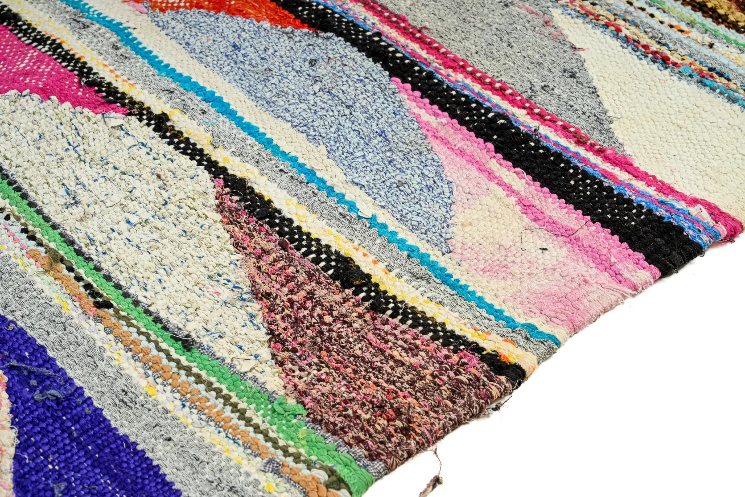 Tapis berbère marocain Boucherouite 145 x 250 cm