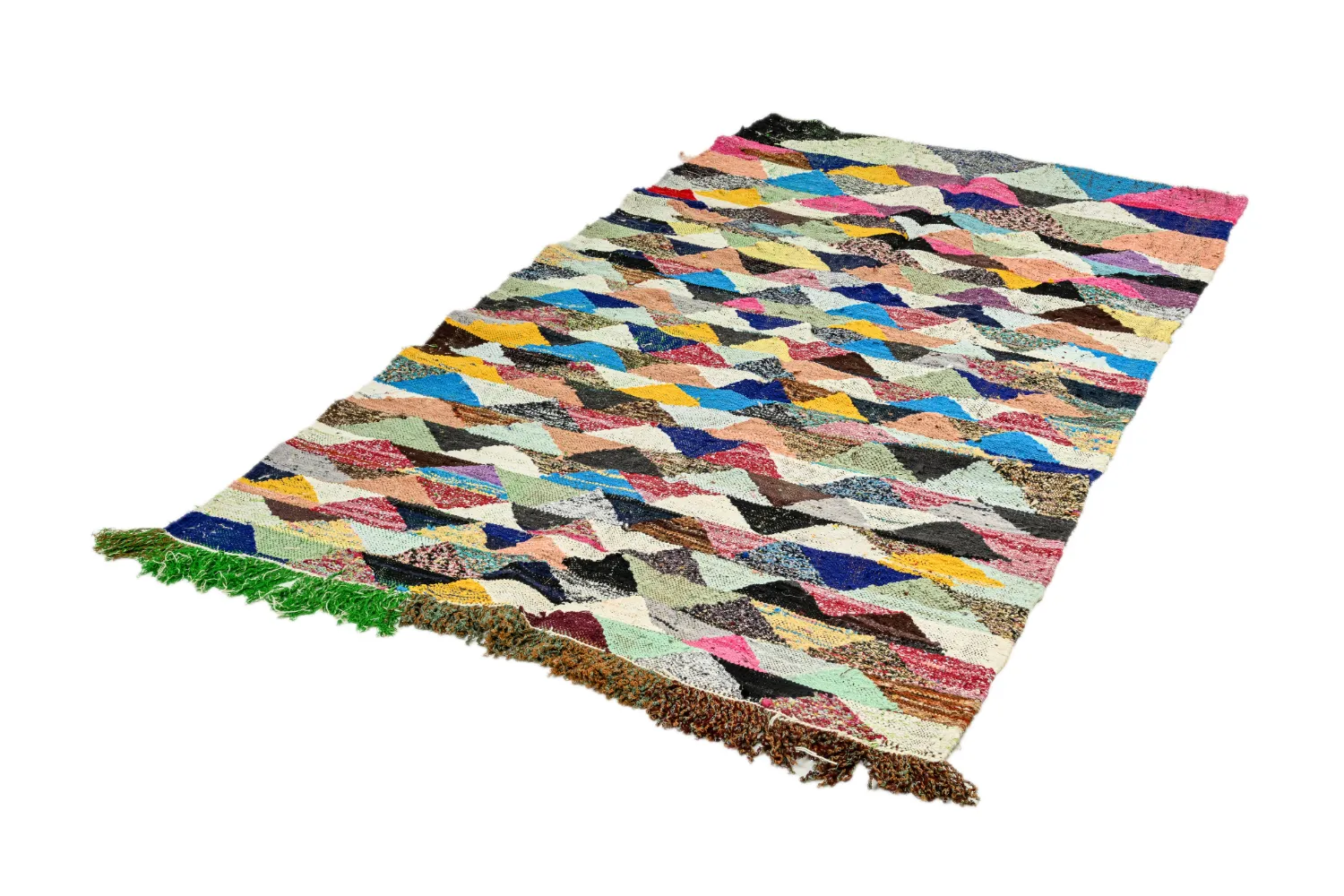 Tapis berbère marocain Boucherouite 125 x 225 cm