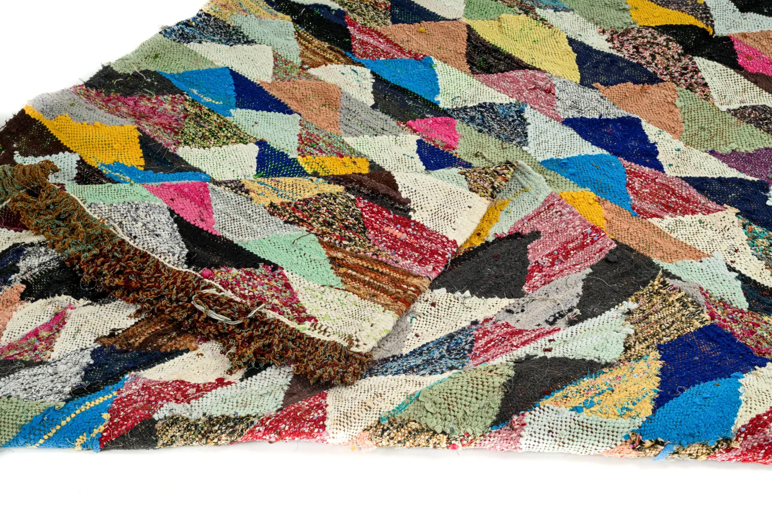 Tapis berbère marocain Boucherouite 125 x 225 cm