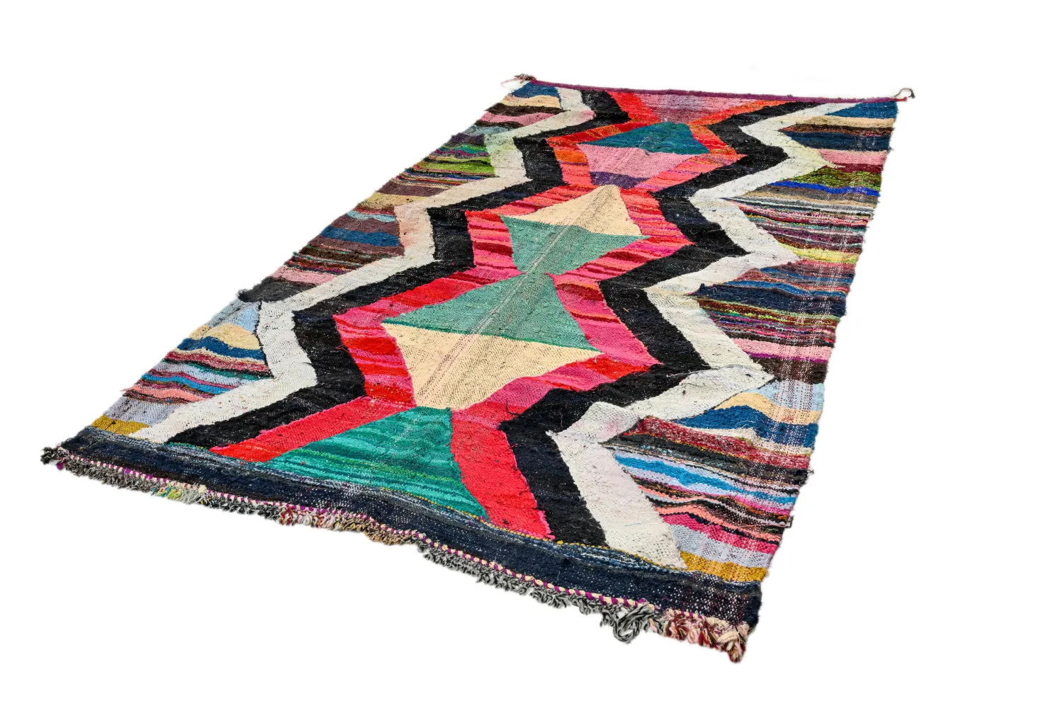 Tapis berbère marocain Boucherouite 165 x 290 cm