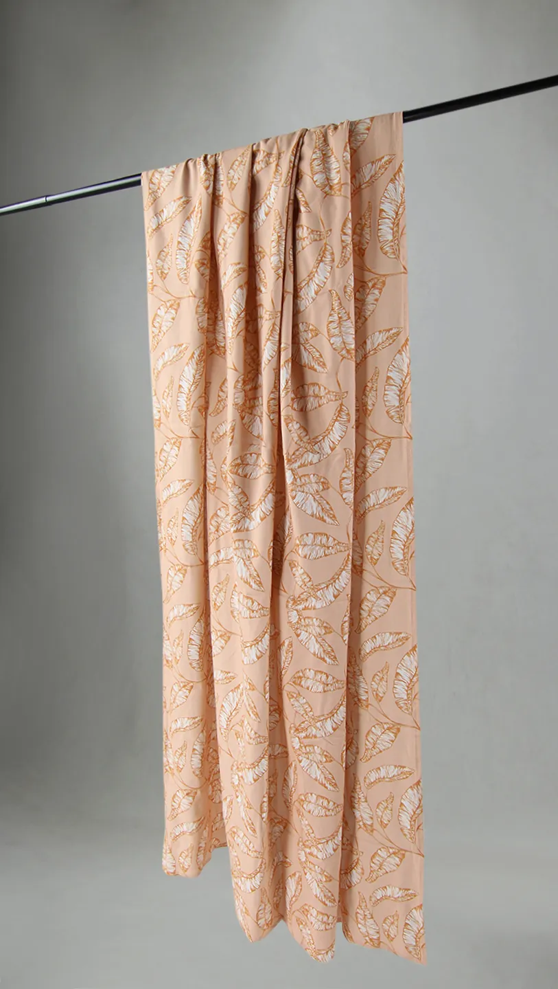 Rideaux - Rideau en coton - Leaves (orange)