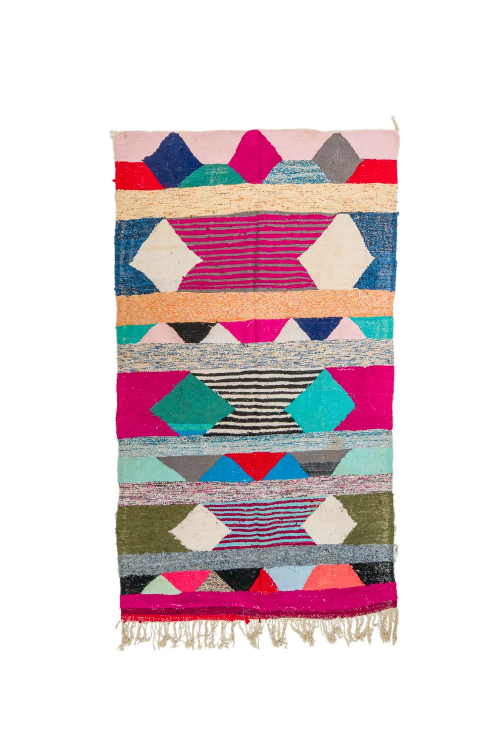 Tapis berbère marocain Boucherouite 145 x 250 cm