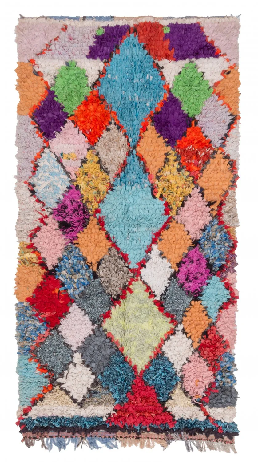 Tapis Marocain Berbère Boucherouite 215 x 110 cm