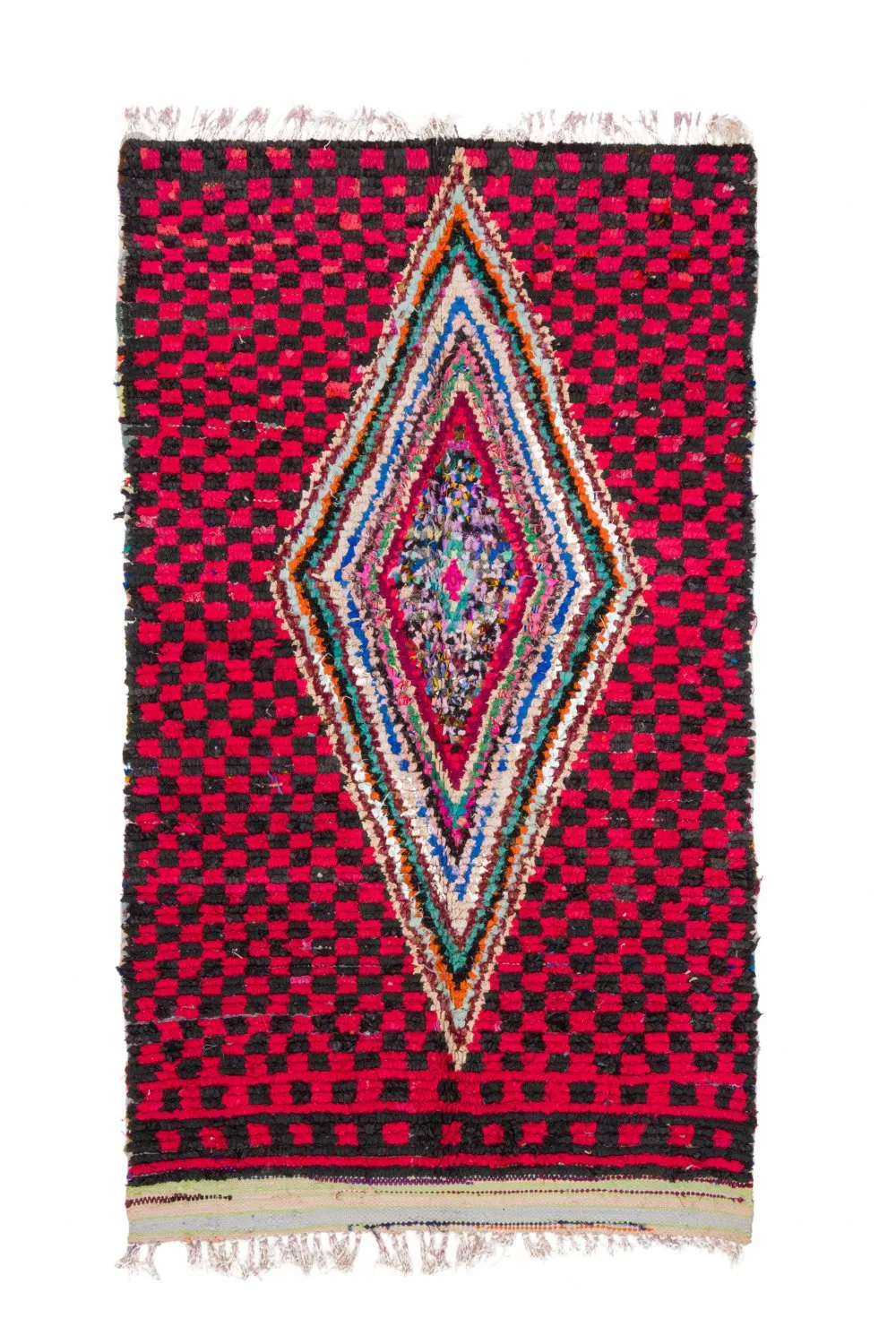 Tapis berbère marocain Boucherouite 255 x 145 cm