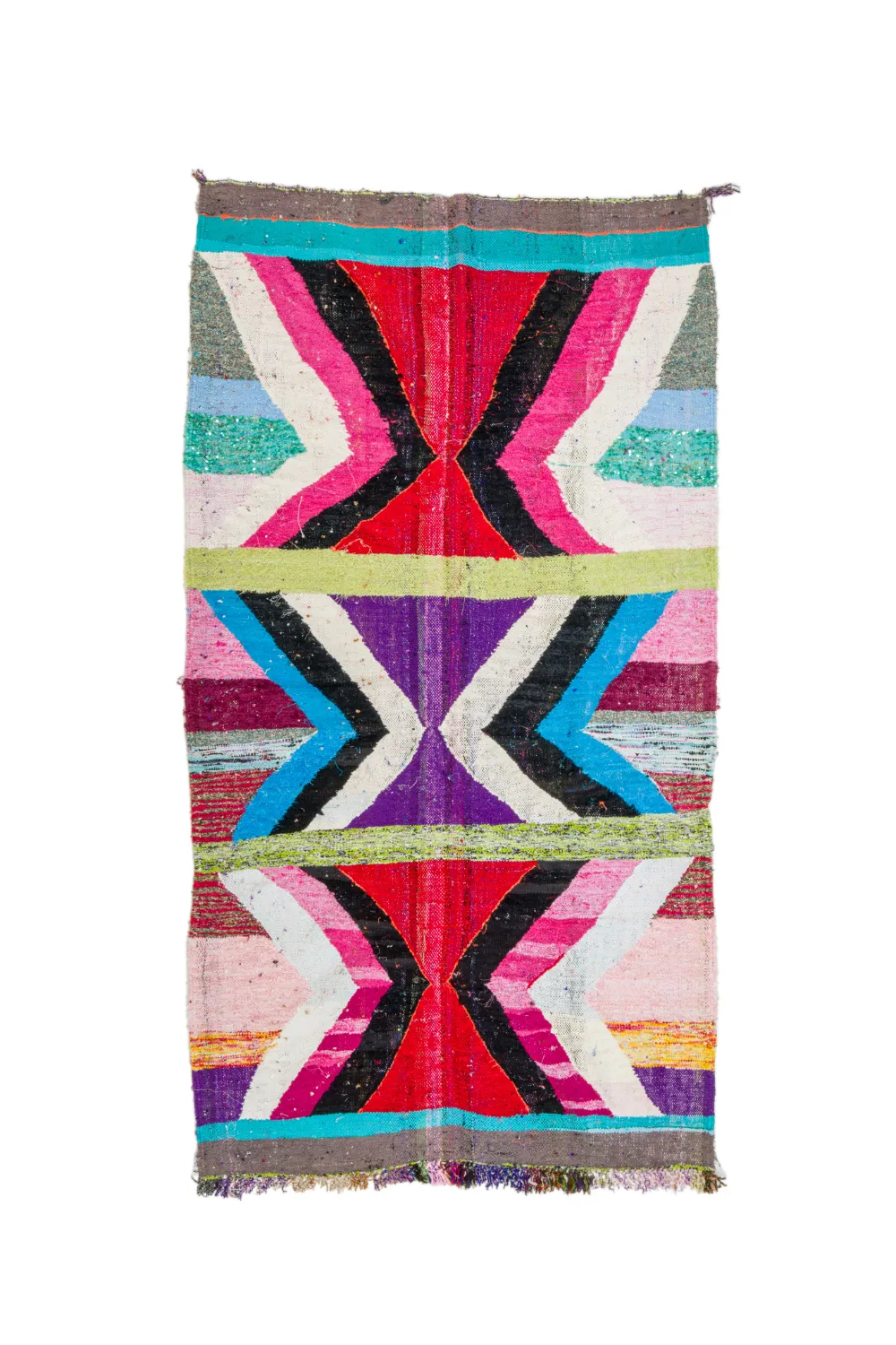 Tapis berbère marocain Boucherouite 140 x 255 cm