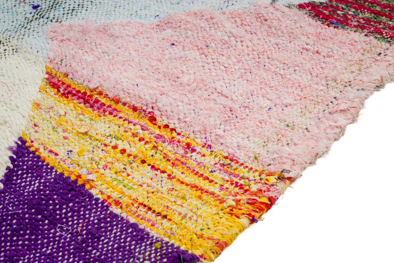Tapis berbère marocain Boucherouite 140 x 255 cm