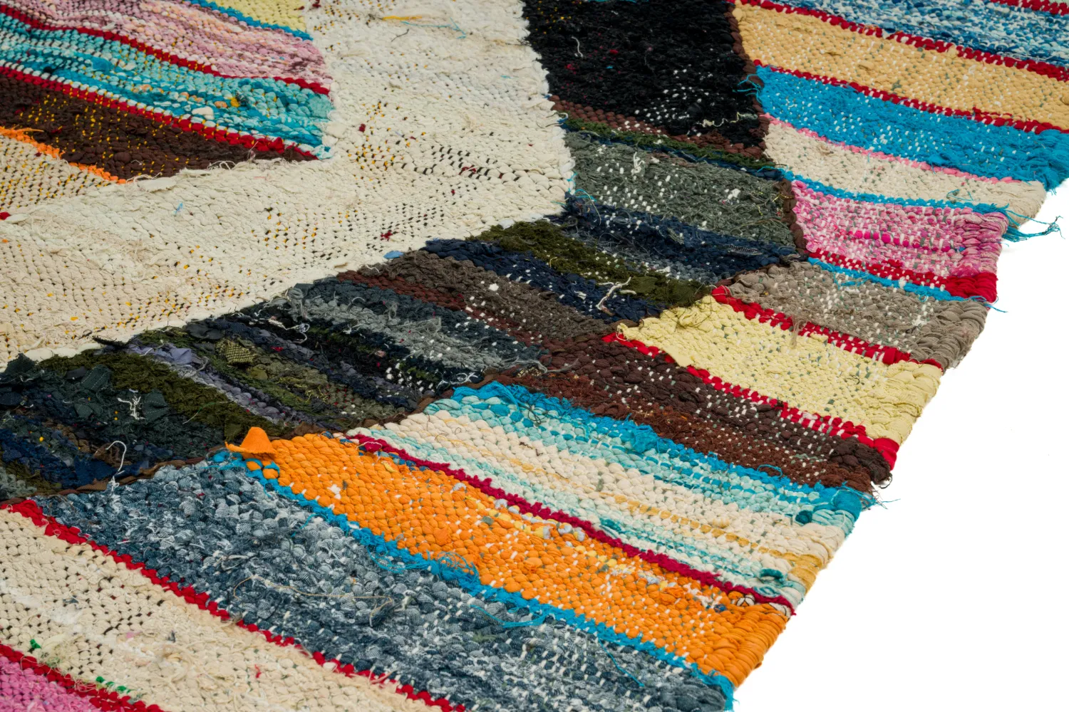 Tapis berbère marocain Boucherouite 125 x 265 cm