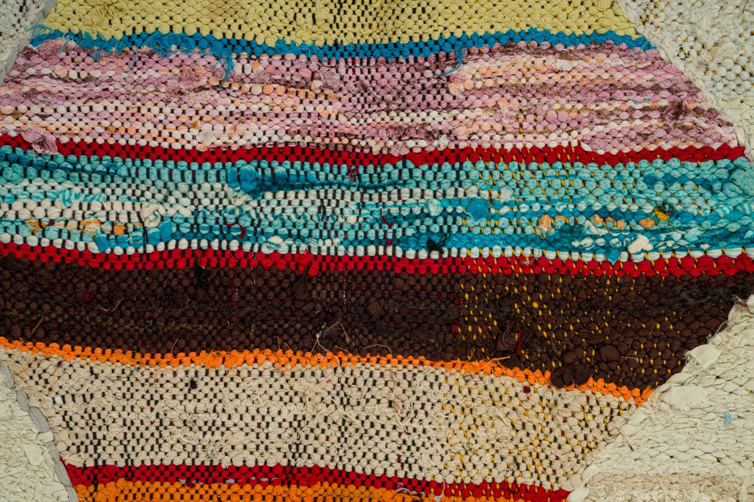 Tapis berbère marocain Boucherouite 125 x 265 cm