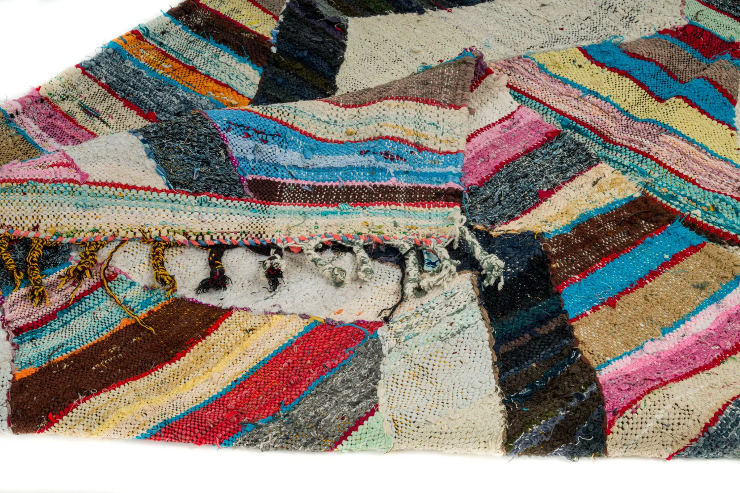 Tapis berbère marocain Boucherouite 125 x 265 cm