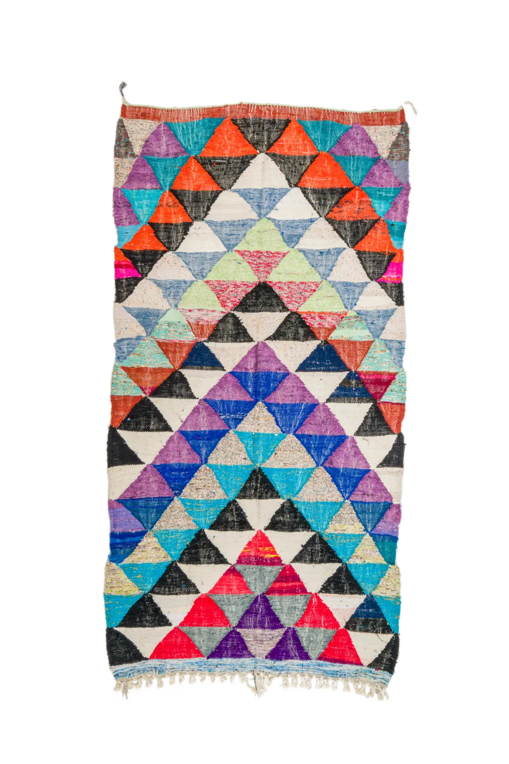Tapis berbère marocain Boucherouite 130 x 250 cm
