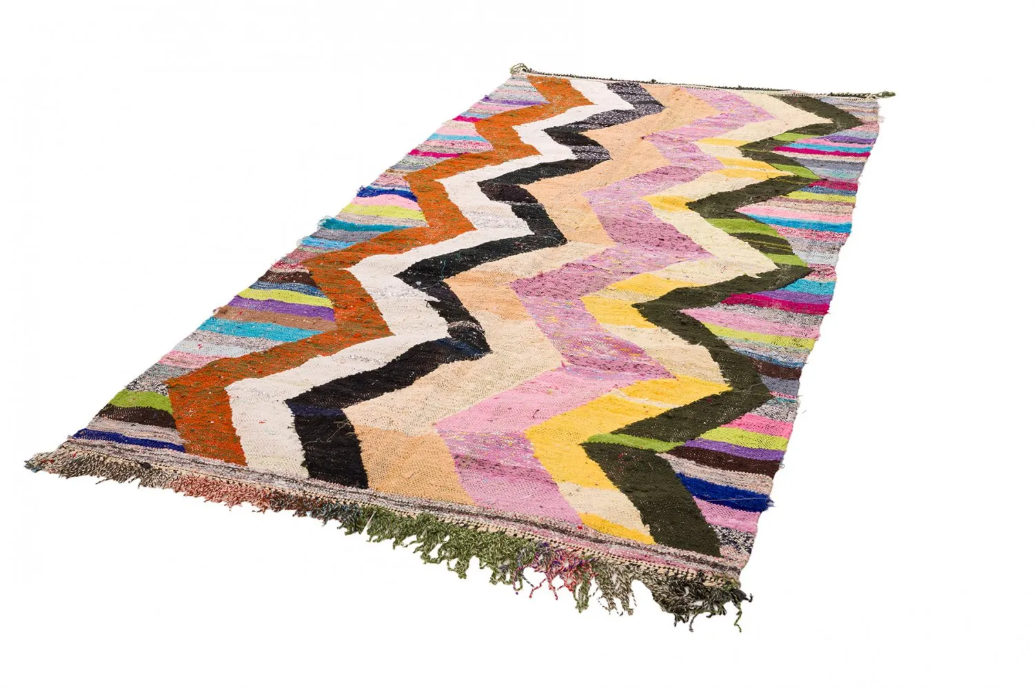 Tapis berbère marocain Boucherouite 145 x 290 cm