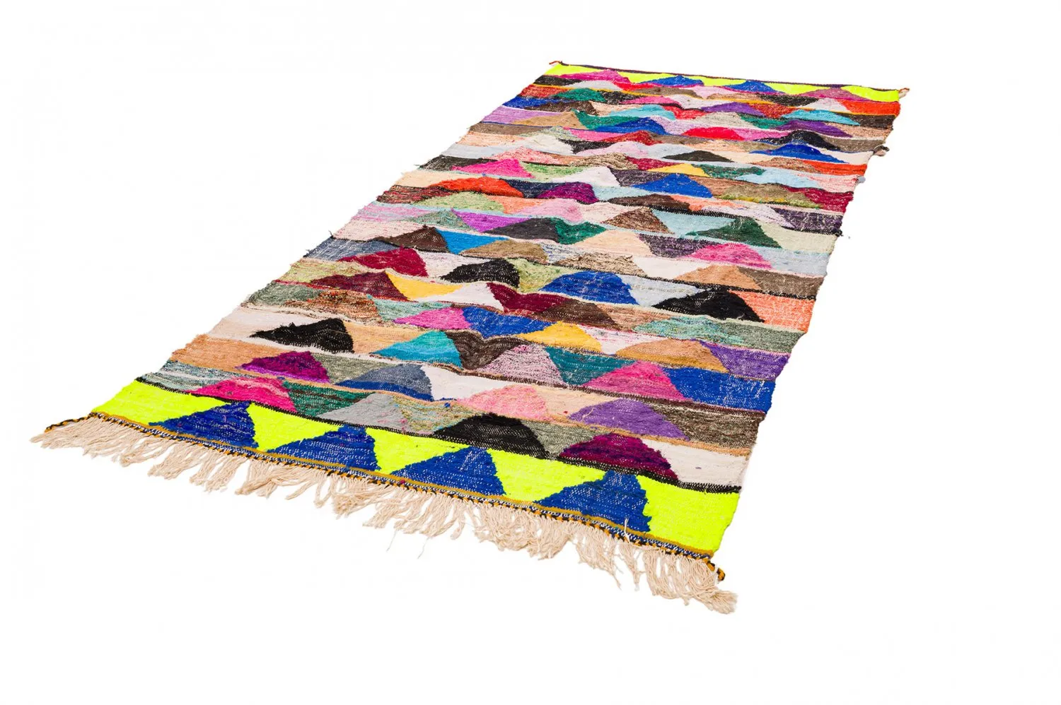 Tapis berbère marocain Boucherouite 135 x 290 cm