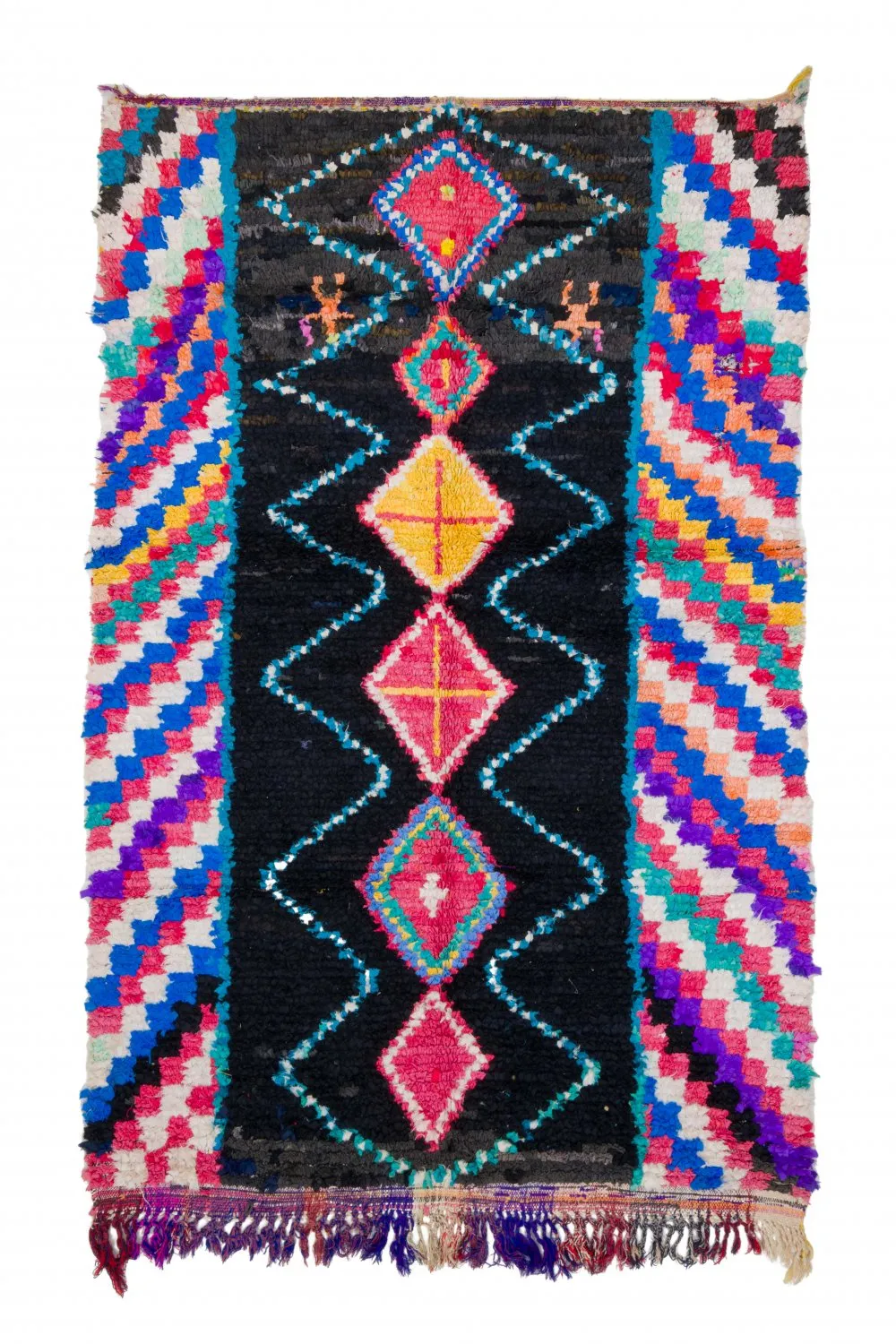 Tapis berbère marocain Boucherouite 250 x 155 cm