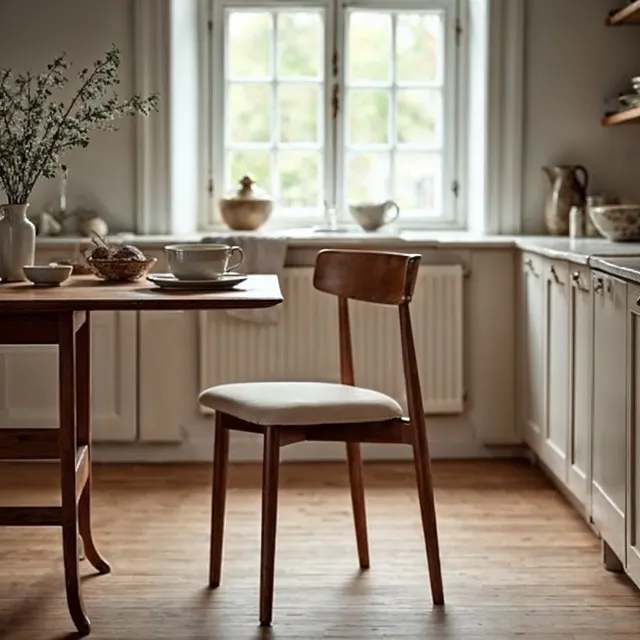 Chaise - Ystad (noyer/beige) - 2 pièces