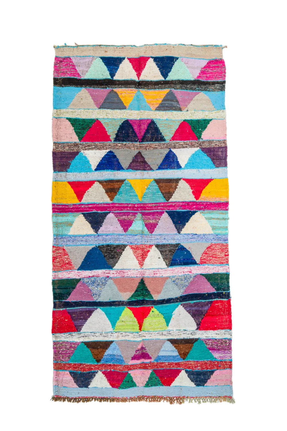 Tapis berbère marocain Boucherouite 135 x 265 cm